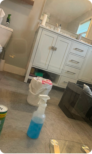 Clean restroom after professional service