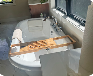 Freshly cleaned bathtub and window